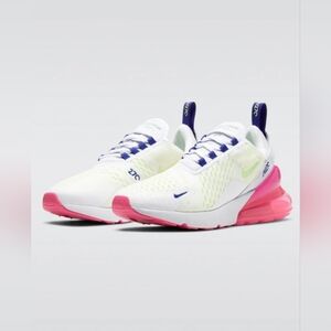 Nike Air Max 270 White Pink Blue Sneakers